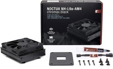 Noctua NH-L9a-AM4 chromax.black - низькопрофільний кулер для CPU AMD Ryzen, чорний