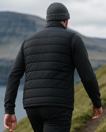 LABCOOL Тепла жилетка з підігрівом - чоловіча та жіноча жилетка з USB-підігрівом та акумулятором 10000mAh - 6-зонний підігрів з 3 рівнями температури - можна прати в пральній машині, чорний L