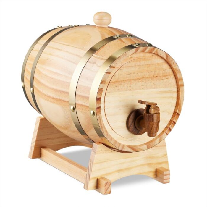 Relaxdays Wooden Schnapps Barrel