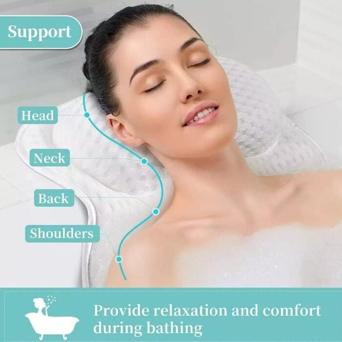 White Bathtub Pillow for Comfortable Bathing
