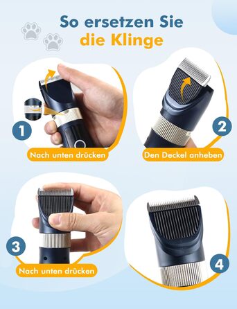 Професійна машинка для стрижки собак та котів Leise, набір, IPX7, для довгої шерсті, електрична