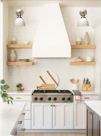 Phansthy 2 Pack Wall Sconce with Metal Shade Wall Lamp Industrial Design, Indoor Vintage Loft Wall Lamp E27 max. 40W for Living Room Bedroom Office Kitchen Hallway (White)