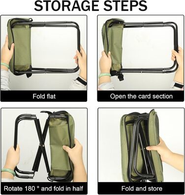 Складаний туристичний стільчик-рюкзак: легкий, компактний, міцний (до 120 кг). Чорний, 31 см. Ідеально для риболовлі, пікніків та відпочинку на природі.