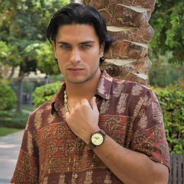 Годинник Zeitholz Holzuhr для чоловіків, аналоговий, 42 мм, 100% натуральне дерево з японським кварцовим механізмом, колекція Neue Klitten, стильний та екологічний годинник преміум-класу (Бежевий)