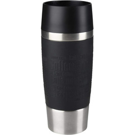 Термокружка Emsa Travel Mug Classic, 360 мл, чорна, з ізоляцією, 4 години гаряче, 8 годин холодне, Quick-Press замок, 360° відкривання