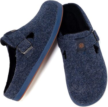 Фетрові тапочки Sisttke для дому, чоловічі/жіночі, зимові, закриті, з супінатором, темно-синій, 36 EU