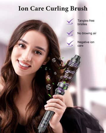 BESTOPE PRO Локкенстаб: Набір для створення локонів 5 в 1 з плойкою, термощіткою, 3 локкенстабами (9мм-25мм) для великих локонів, 13 температур, керлер для волосся з термозахисним покриттям, рукавичка, затискач, колір Nordlicht Lila