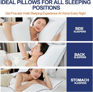Flanhorest Cooling Pillow for Hot Sleepers – for Side and Back Sleepers – Adjustable Queen Bed Pillow – Shredded