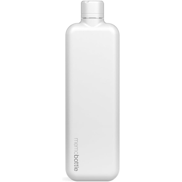 Пляшка для води memobottle з нержавіючої сталі (білий колір), преміум-якість, міцна, герметична, BPA-free, для спорту, подорожей, сучасного стилю