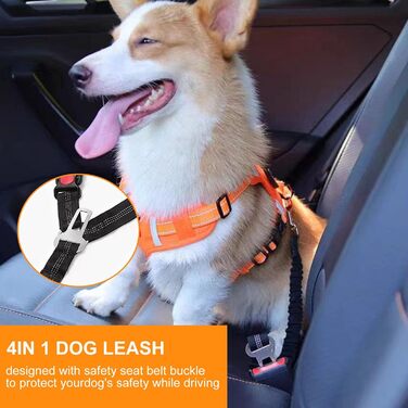 Автомобільні ремені безпеки для собак, 2 шт., кріплення на підголівник, регульовані, міцні, з пряжкою, для безпеки тварин (чорний)