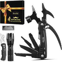 Набір інструментів RoverTac: подарунок для тата, 12-в-1 мультитул, молоток, ліхтарик, ніж, подарункова коробка 'BEST DAD EVER'