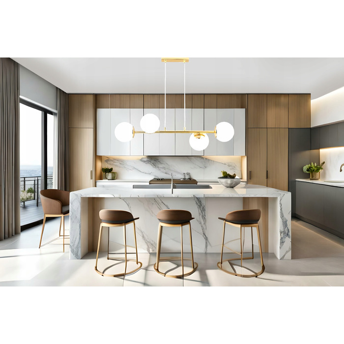 Підвісна люстра Elko-Lighting Milo Gold на 4 точки освітлення, цоколь E27