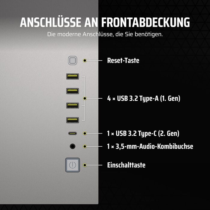 Корпус Corsair 6500X Mid-Tower ATX - Без вентиляторів, 2-камерний дизайн, сумісний з платами зворотного підключення, загартоване скло, білий/сірий