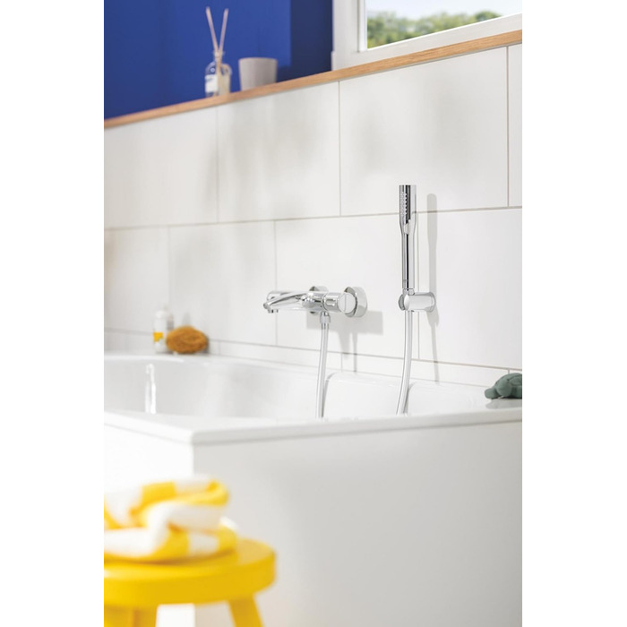 GROHE Vitalio Get - Hand Shower 1 Spray Pattern (perfect spray pattern, suitable for flow heaters, double-walled hand shower, Anti-limescale system), silver, 27458000
