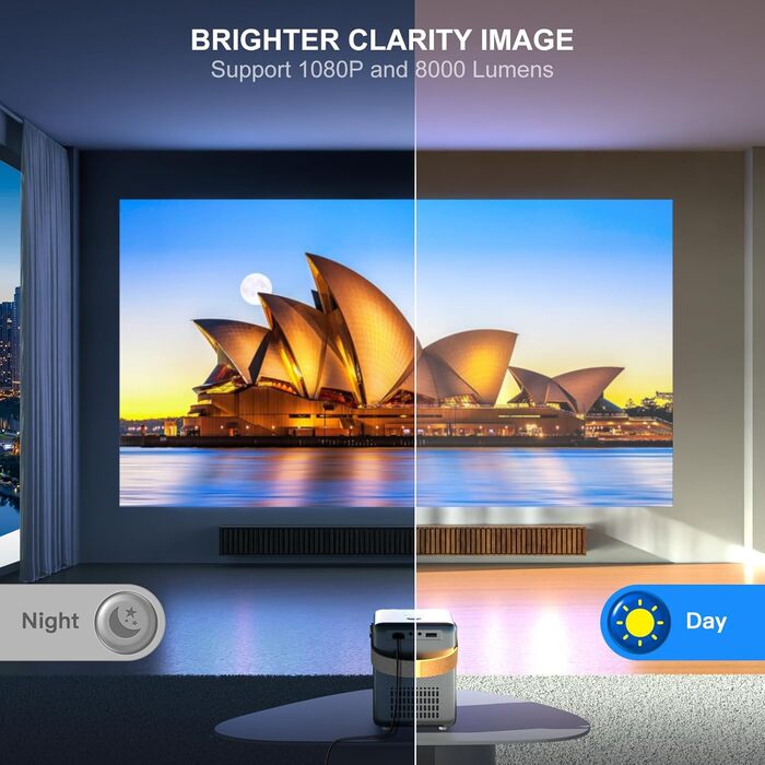 Портативний проєктор Mini Beamer 4K з WiFi 6, Bluetooth, Dolby Audio та підтримкою Netflix. Рожевий колір.
