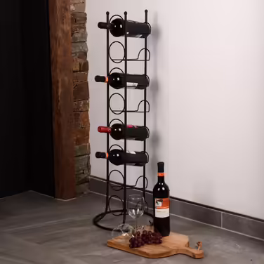 UNUS Wine Rack Metal - Bottle Holder for Wine Bottle, Water Bottle - Black - for 8 Bottles