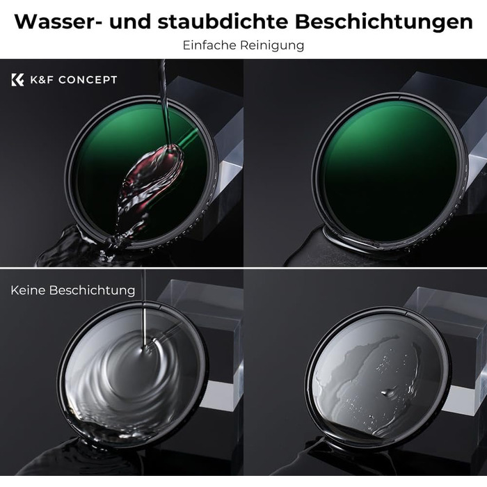 Фільтр ND K&F Concept Nano-D Serie 82mm, змінний (ND8-2000), 3-11 ступенів затемнення