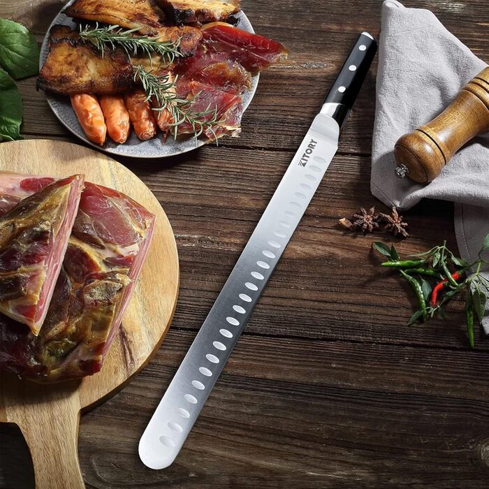 Kitory Hackmesser 18 см, кухонний ніж-сікач з нержавіючої сталі, з ручкою Pakkawood (Mtd01de)