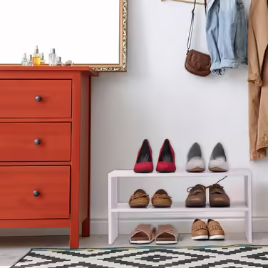 Relaxdays White Shoe Rack with 2 Shelves