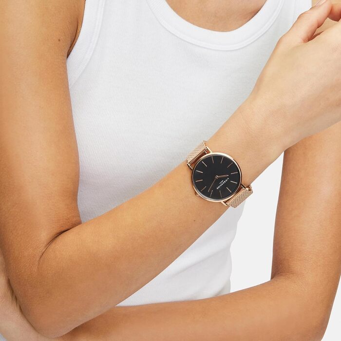 Liebeskind Berlin Набір подарунок для жінок: годинник та прикраси – Елегантний та модний подарунок на День народження та День святого Валентина (Годинник + Браслет у вигляді розбитого серця / Рожеве золото)