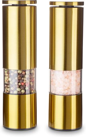Набір для мелення перцю та солі Echtwerk (2 шт.), з нержавіючої сталі, ABS-керамічний механізм, ручний, для перцю, солі та чилі, Gold Edition