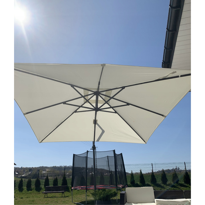 Парасолька садова з бічним стійкою GardenLine, бежева, 250 x 250 см