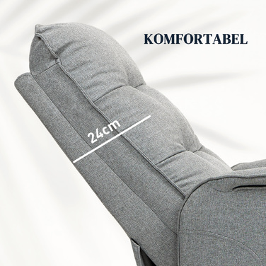 Крісло для телевізора HOMCOM з підйомним механізмом, електричне, крісло-релакс з функцією відкидання спинки, телевізорне крісло з пультом дистанційного керування, бічною кишенею, пружинним блоком та тканиною з ефектним оздобленням для вітальні, до 150 кг,