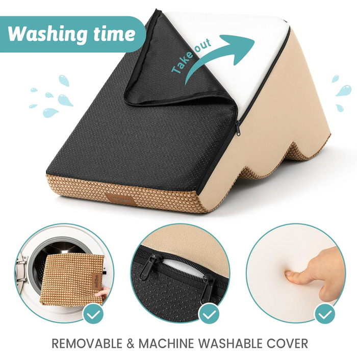 Сходинки для собак маленьких порід 50 см, для ліжка, з високощільним губчатим наповнювачем, 4 сходинки, знімний та миючий чохол, неслизьке покриття, 40x72x50 см, світло-коричневий колір