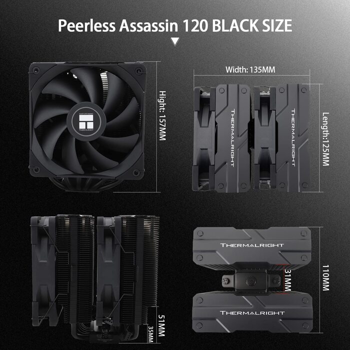 Thermalright Peerless Assassin 120 White ARGB - Кулер для CPU з 6 тепловими трубами та двома вентиляторами 120mm