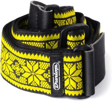Гітарний ремінь Jim Dunlop Jacquard Fillmore, жовтий, універсальний розмір