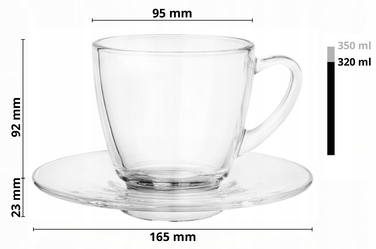 Набір скляних чашок Glasmark, 320 мл, 6 шт.