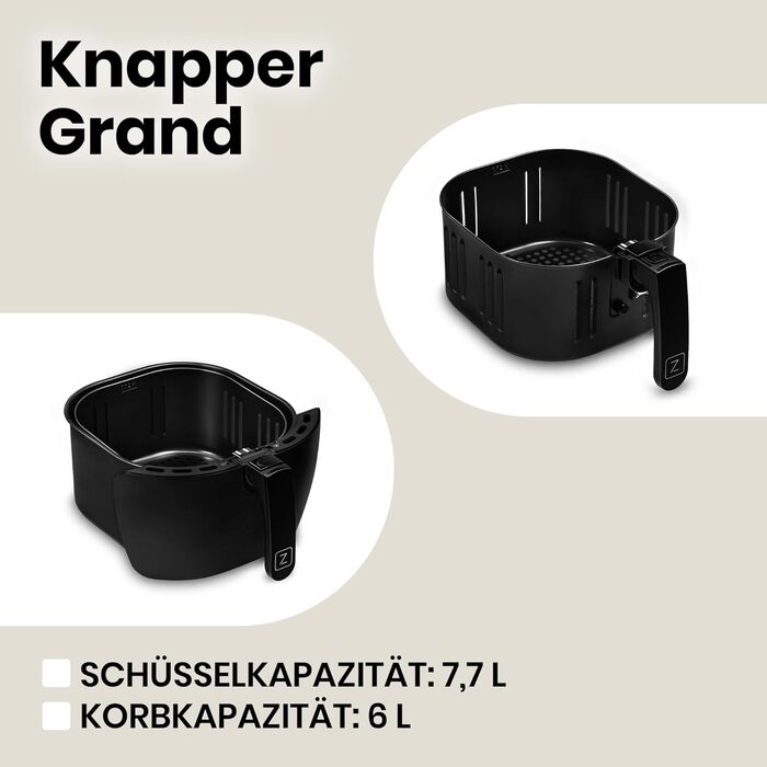 Фритюрниця повітряна ZEEGMA GRAND, 1700 Вт, 9 л, 11 програм, 60-200°C, чорна