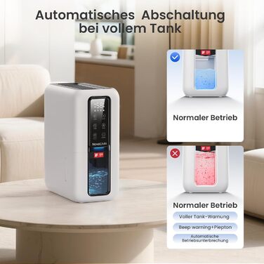 Електричний осушувач повітря NovaLivin з резервуаром 2L та регулюванням вологості | Для ванної, спальні, шафи