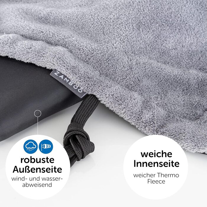Zamboo Universal Car Seat Cover for Strollers and Buggies - Waterproof Outdoor Footmuff for Sport Carts & Joggers - Black Gray
