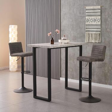 JYMTOM Adjustable Bar Stools Set - 360° Swivel Velvet Padded Counter Stools for Bar, Kitchen, Bistro, Cafe & Dining Room (2, Grey)