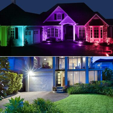 MEIKEE 60W RGB Floodlight with Remote Control, 30 Modes, 10 Colors, Timer, RGB Floodlight, IP66 Waterproof, 6 Brightness Levels, Spotlight, Colorful, Christmas, Halloween, Party, LED Floodlight, Decorative, 2 Pieces (1pc)