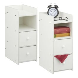 Slim White Nightstand