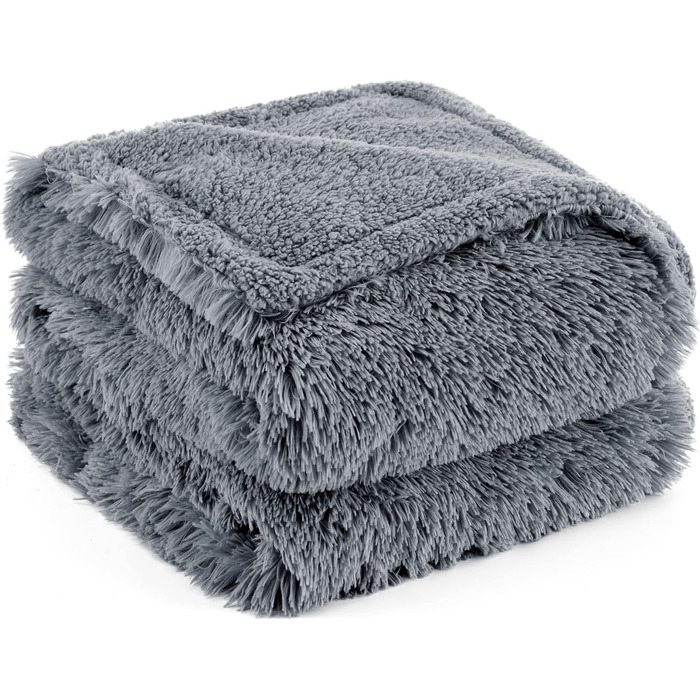 Водонепроникний коврик для собак BEDSURE 100x120 см - м'який, плюшевий, для великих собак та котів, сірий