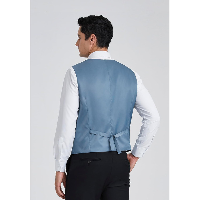 Чоловіча жилетка Enision для ділового стилю та вечірніх подій, однотонна жилетка з кишенями, розміри XS-4XL, колір: морський/блакитний