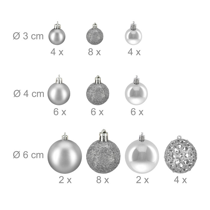 Relaxdays Set of 50 Christmas Baubles