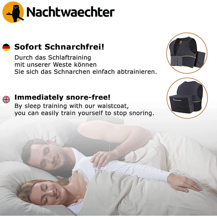 Night Watcher Sleep Vest & Side Sleeper Pillow LINA - Anti-Snoring Set for Healthy Sleep (L/XL)