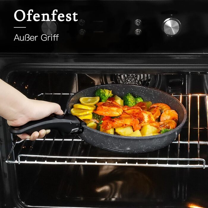 Набір посуду GiPP 21 предмет: сковороди та каструлі з антипригарним покриттям, для всіх типів плит, чорний