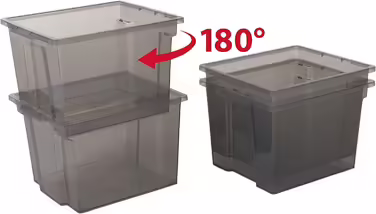 Iris Ohyama Versatile Storage Boxes, 30L, 6-Piece Set, Easy-Close Lid, Stackable, Plastic, For Closet, Shelves, Organization, Clothing, Bedding, Garage, USB-M (Gray, 30L / 3-Piece Set)