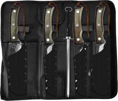 Набір кухонних ножів FULLHI з дерев'яною ручкою (11 предметів)