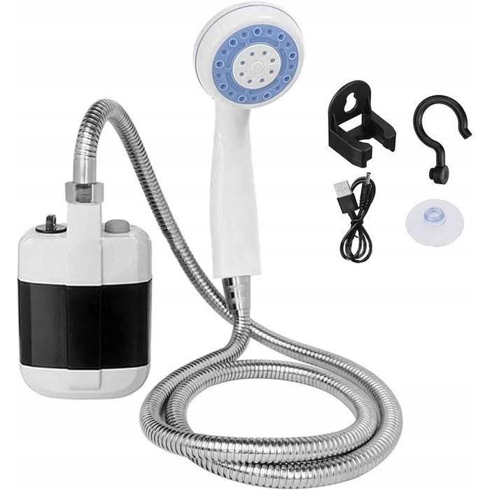 Акумуляторний мобільний душ із присоскою та гачком, 2200 мАг