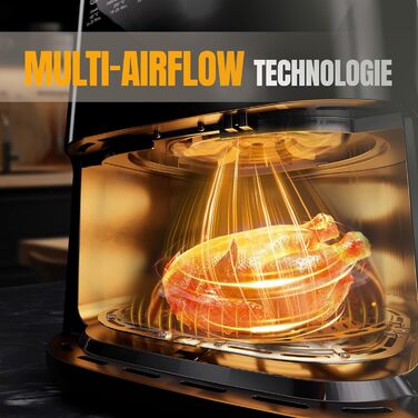 Фритюрниця повітряна HEINRICHS 9 літрів XXL, 10-в-1, LED-дисплей, 1800W, для здорового харчування