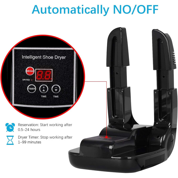 Upstartech Shoe Dryer, Electric Boot Dryer Foot Warmer Smart Timing Folding Dehumidifying Deodorizer