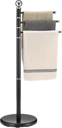 Тримач для рушників IDIMEX Petra: металевий, з 3 рухомими перекладинами, чорний