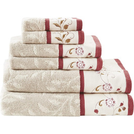 Шторка для душу Madison Park Serene Flora з квітковим візерунком, 72x72 см, Spice (червоний)