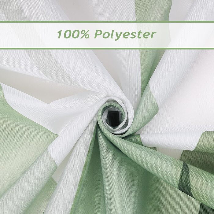 Шторка для душу Bonhause 180x180 см, водонепроникна, антигрибкова, смугаста, з 12 кільцями